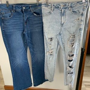 Two pairs of American Eagle jeans like new